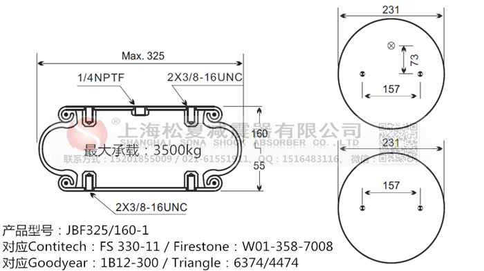 JBF325/160-1橡膠<a href='http://m.mayor-forum.cn/' target='_blank'><u>空氣彈簧</u></a>